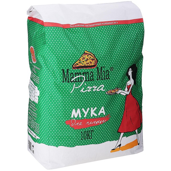 Мука MAMMA MIA PIZZA пшеничная хлебопекарная высший сорт для пиццы 10 кг