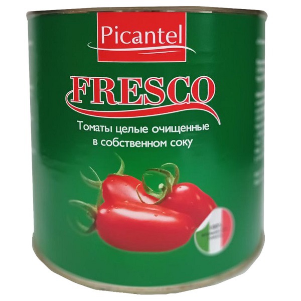 Томаты целые очищенные PICANTEL Fresco ж/б (Италия) 2.5 кг / 1.7 кг