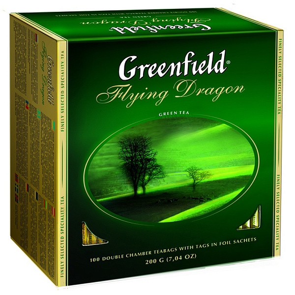 Чай зеленый GREENFIELD "Flying Dragon" 100 шт х 2 г