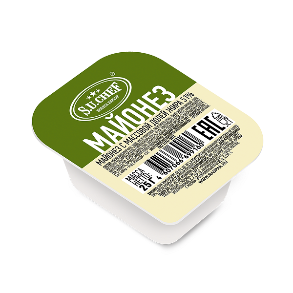 Майонез S.U.CHEF (м.д.ж. 51%), дип-пот, 25 г х 120 шт
