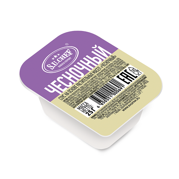 Соус S.U.CHEF Чесночный на основе растительных масел, дип-пот, 25 г х 120 шт