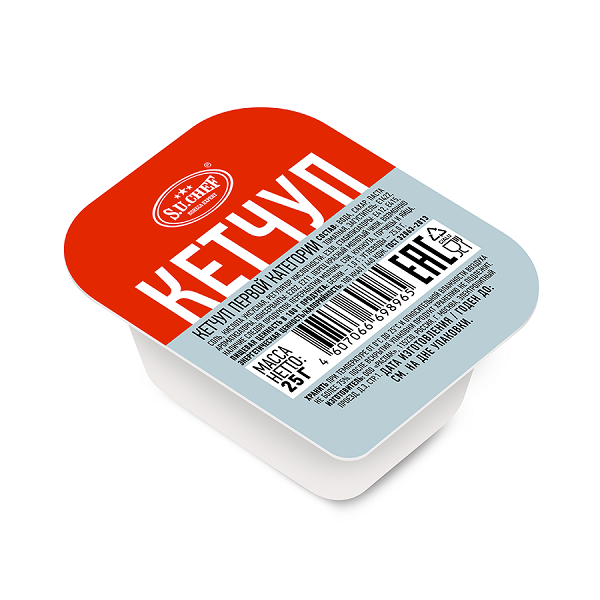 Кетчуп S.U.CHEF первой категории, дип-пот, 25 г х 120 шт
